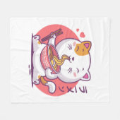 kat ramen fleece deken (Voorkant (Horizontaal))