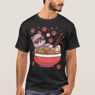 Kat Ramen Japans Grappig Japans Kawaii T-Shirt