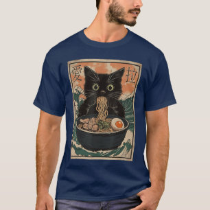 Kat Ramen Japanse Kunst Grote Golf Kanagawa Grappi T-shirt