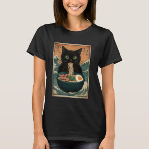 Kat Ramen Japanse Kunst Grote Golf Kanagawa Grappi T-shirt