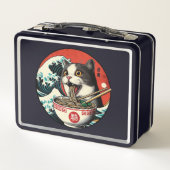 Kat Ramen Japanse Kunst Vintage Stijl (Achterkant)
