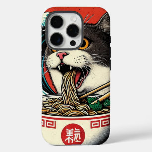 Kat Ramen Japanse Kunst Vintage Stijl iPhone 16 Pro Hoesje