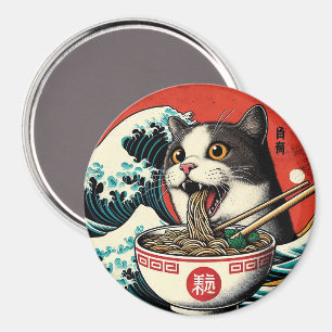 Kat Ramen Japanse Kunst Vintage Stijl Magneet