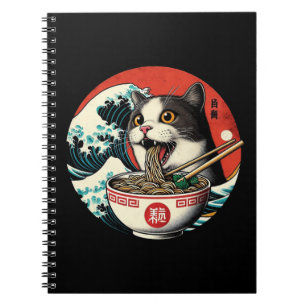 Kat Ramen Japanse Kunst Vintage Stijl Notitieboek