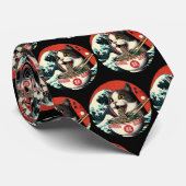 Kat Ramen Japanse Kunst Vintage Stijl Stropdas (Opgerold)