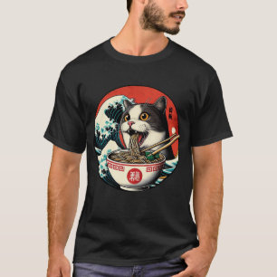 Kat Ramen Japanse Kunst Vintage Stijl T-shirt