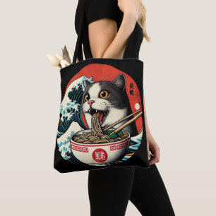Kat Ramen Japanse Kunst Vintage Stijl Tote Bag