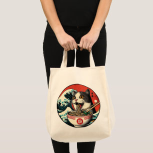 Kat Ramen Japanse Kunst Vintage Stijl Tote Bag