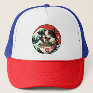 Kat Ramen Japanse Kunst Vintage Stijl Trucker Pet