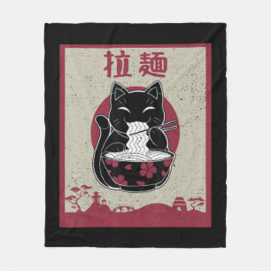  kat Ramen Kawaii Anime Japanse Gift Girls Fleece Deken