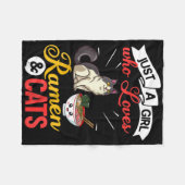 Kat Ramen Kom Soep Japans Fleece Deken (Voorkant (Horizontaal))