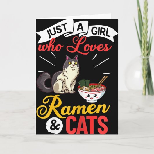 Kat Ramen Kom Soep Japans Kaart (Voorkant)
