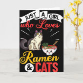 Kat Ramen Kom Soep Japans Kaart (Gele Bloem)