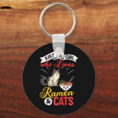Kat Ramen Kom Soep Japans Sleutelhanger (Voorkant)