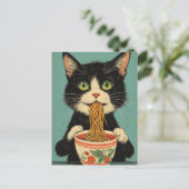 KAT RAMEN NOEDLES ANSICHTKAART BRIEFKAART (Staand voorkant)