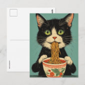 KAT RAMEN NOEDLES ANSICHTKAART BRIEFKAART (Voorkant / Achterkant)