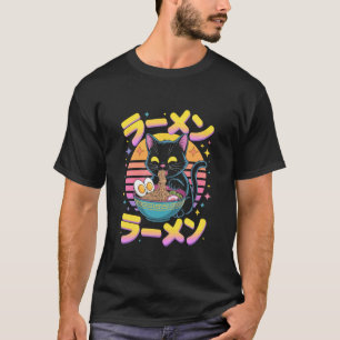 Kat Ramen Ontspannen in Noedels Schattige Voedsel T-shirt