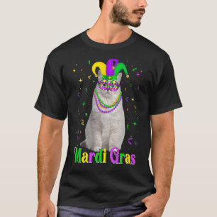 Kat-rattenrendieren Mardi Gras-kalveren T-shirt