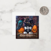 Kat, raven en pompoenen van de tovenaar notitiekaartje (Voorkant / Achterkant in situ)