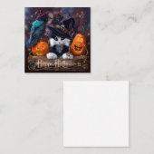 Kat, raven en pompoenen van de tovenaar notitiekaartje (Voorkant / Achterkant)