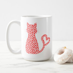 Kat Red Heart Love Coffee Mok