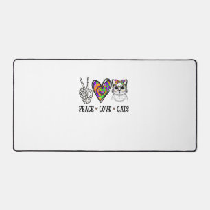 Kat redacteuse Tie Dye Peace Love Cats Halloween C Bureaumat