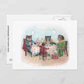 Kat-reeks is ingesteld op ontbijt briefkaart (Voorkant / Achterkant)