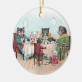 Kat-reeks is ingesteld op ontbijt keramisch ornament (Links)