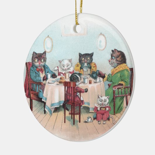 Kat-reeks is ingesteld op ontbijt keramisch ornament (Links)