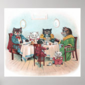 Kat-reeks is ingesteld op ontbijt poster (Voorkant)