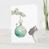 Kat Reflection in een sierkerstkaart Kaart (Voorkant)