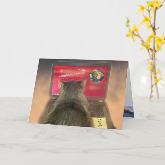 Kat regelt de werelddag kaart (Gele Bloem)