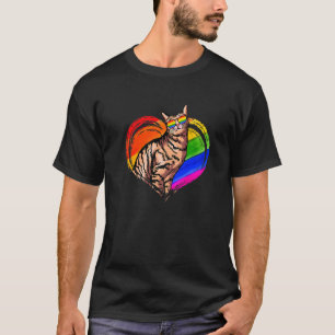 Kat Regenboog Hart Dier Homoseksueel Lesbisch Pri T-shirt