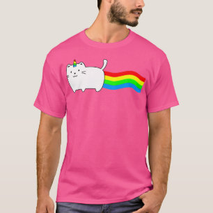 Kat regenboog plus eenhoorn t-shirt