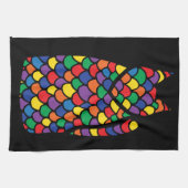 Kat regenboog theedoek (Horizontaal)