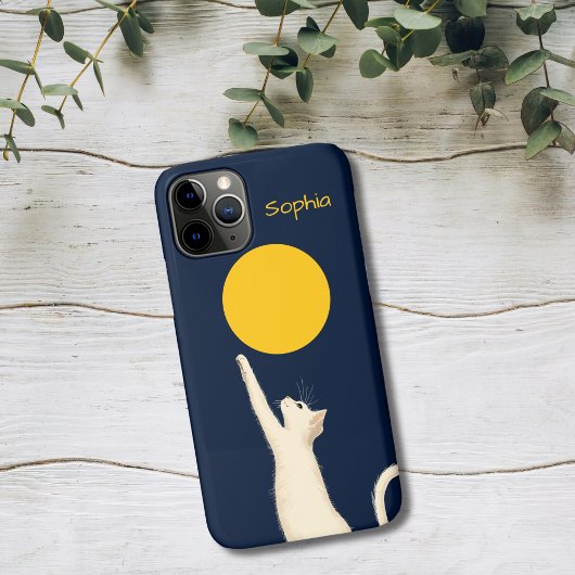 Kat reikt naar de Maan Case-Mate iPhone Case