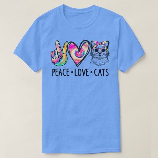 Kat Rescue adopteert een kat kat mam Tie Dye Peace T-shirt (Design voorkant)