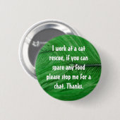 Kat rescue badge ronde button 5,7 cm (Voorkant /achterkant)