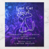 Kat Rescue geïnspireerd door vet, heldere, aangepa Wijn Etiket (Enkel label)