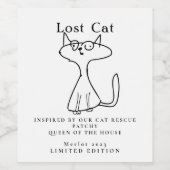 Kat Rescue Geïnspireerde aangepaste wijnlabels Wijn Etiket (Enkel label)