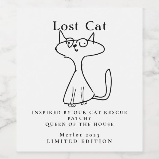 Kat Rescue Geïnspireerde aangepaste wijnlabels Wijn Etiket (Enkel label)