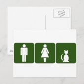 Kat Restroom Briefkaart (Voorkant / Achterkant)