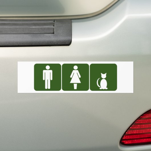 Kat Restroom Bumpersticker (Op auto)