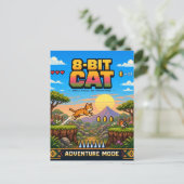 Kat, Retro 8-Bit Pixel Art Briefkaart (Staand voorkant)