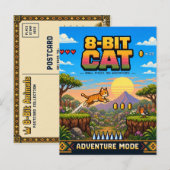 Kat, Retro 8-Bit Pixel Art Briefkaart (Voorkant / Achterkant)
