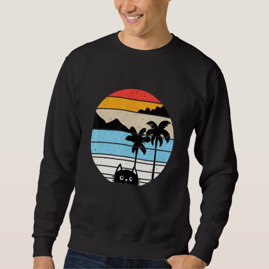 Kat Retro Stijl Dier 4 Trui (Voorkant)