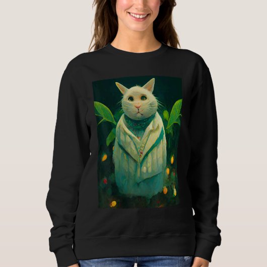 Kat Retro Stijl Kitty Katten Trui (Voorkant)