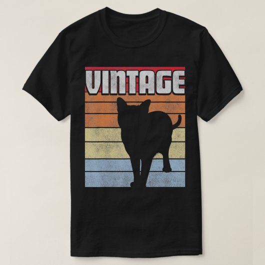 Kat Retro Stijl  Mannen Vrouwen Kinderen 80-70-s G T-shirt (Design voorkant)