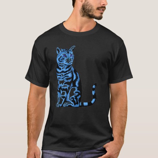 Kat retro stijl t-shirt (Voorkant)