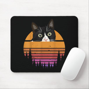 Kat Retro Stijl Zwarte Kat Vintage Stijl Kitten Ka Muismat